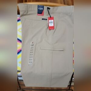 Chaps Golf Men's Khaki Flat Front Stretch Golf Pants